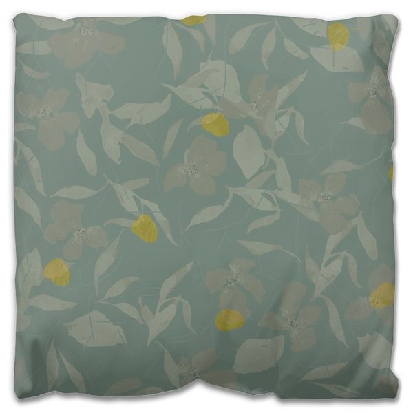 Violets on Sage Outdoor Pillows