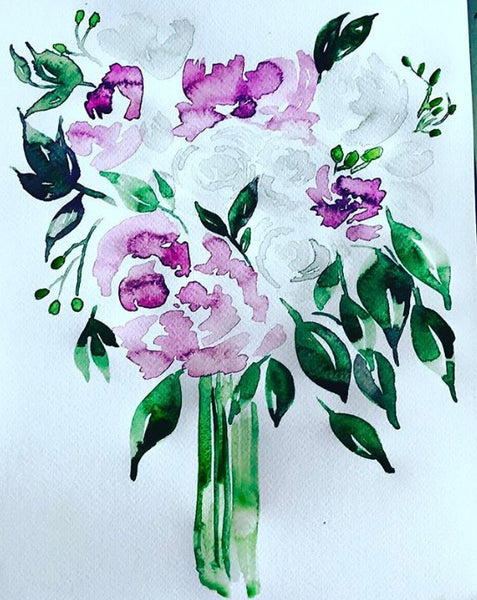 Custom Wedding Bouquet Painting