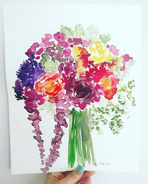 Custom Wedding Bouquet Painting