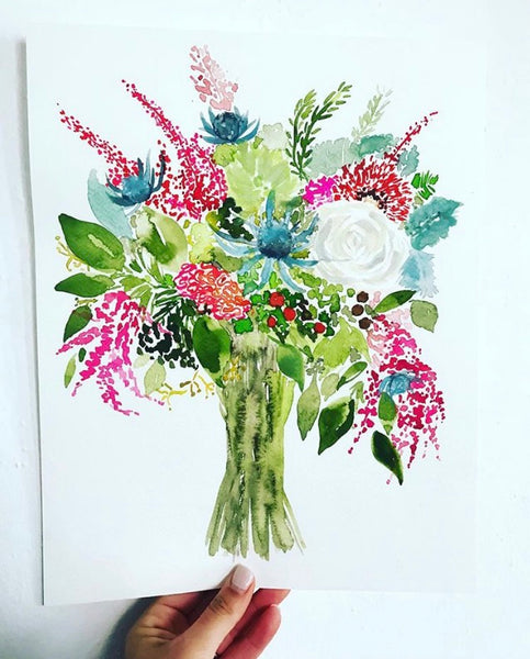 Custom Wedding Bouquet Painting