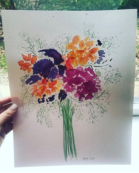 Custom Wedding Bouquet Painting