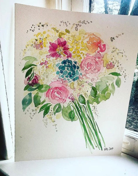 Custom Wedding Bouquet Painting