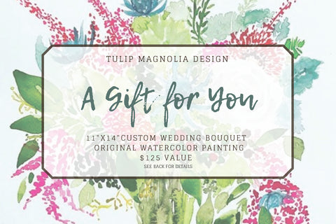 Custom Wedding Bouquet Gift Certificate (physical card)