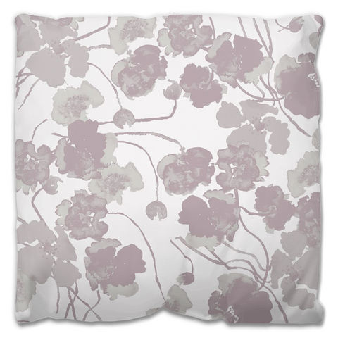 Dusty Rode Poppies Outdoor Pillows