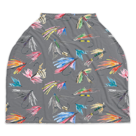 Nursing Cover | Car Seat Cover - "Fishing Flies"