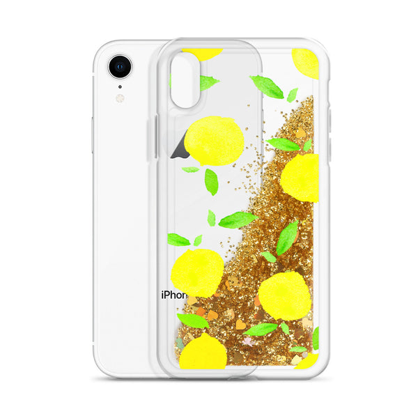 Liquid Glitter Phone Case- "Lemon Drop"