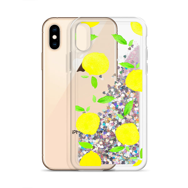 Liquid Glitter Phone Case- "Lemon Drop"